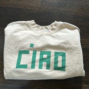 Clare V. Ciao le drop sweatshirt xs cream / green